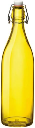 Bormioli Rocco Giara Green Glass Swing Top Bottle - color: Green, size: 33.8 Ounces