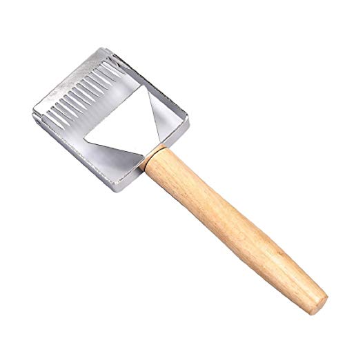 New Honey Hive Uncapping Fork Scraper Knife with Wood Handle Food Degree Stainless Steel Honey Uncapping Tool