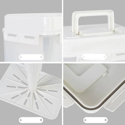 Kimchi Fermentation Container with Press Plate and Airtight Lid, 4L PP Leakproof Pickle Jar for Sauerkraut and Refrigerator Storage