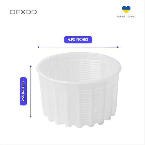 Cheese Mold for Cheese Making - Cheese Molds 2 Pcs - Plastic Ricotta Basket 20 oz - Cheese Form Mold for Feta, Camembert, Ricotta