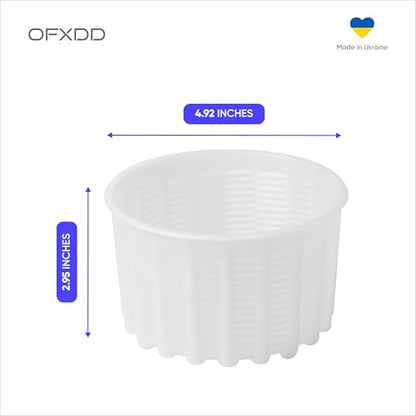 Cheese Mold for Cheese Making - Cheese Molds 2 Pcs - Plastic Ricotta Basket 20 oz - Cheese Form Mold for Feta, Camembert, Ricotta