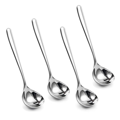 IMEEA 8-Inch Gravy Ladle SUS304 Stainless Steel Serving Ladle, Set of 4 - size: 4-Piece（Silver）