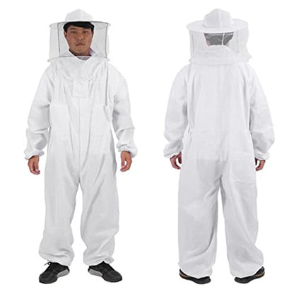 Bee Jacket,Professional Soft Beekeeping,Beekeeping Veil Protective Equipment,Full Keeper Suit with Beekeeper Hat for Men Women (White XXL) - color: White Xxl
