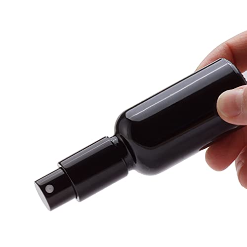 YIZHAO Black Glass Spray Bottles 1oz, with Small Fine Mist Spray, Metal Cap, Refillable for Essential Oil,Travel,Cleaning,Perfume,Aromatherapy,Makeup – 6 Pcs - color: Black, size: 30ml-6