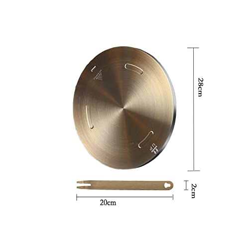 11inch Heat Diffuser Plate, Grourarty Stainless Steel Cooking Induction Adapter Simmer Plate for Electric Gas Glass Cooktop Hob Ring, Induction Cooktop Converter Plate With Handle - color: Gold, size: 11inch