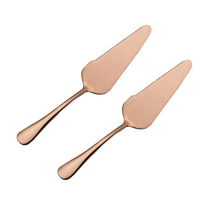 2 pack 304 Stainless Steel Cake Spatula,Pizza Cheese Knife,Butter Scraper,perfect Baking Tools (Rose Gold) - color: Rose Gold