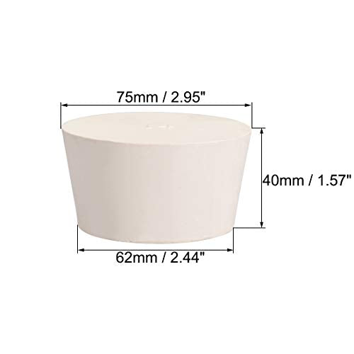 uxcell White Tapered Shaped Solid Rubber Stopper for Lab Tube Stopper Size 14 - size: 60x73x40mm