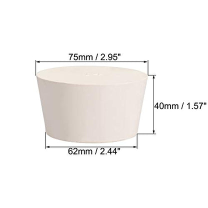 uxcell White Tapered Shaped Solid Rubber Stopper for Lab Tube Stopper Size 14 - size: 60x73x40mm