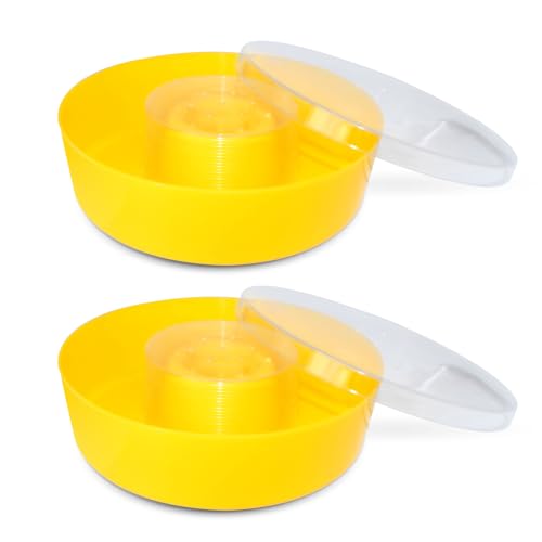 2 Pack Bee Top Feeder, Bee Feeders For Hives Beekeeping Feeding Equipment Hive Top Rapid Bee Feeder Rapid Round Feeders For Honey Bees Bee Water Feeder Beekeeper Tools Beekeeping Supplies, Yellow - size: Beehive Round Hive-2 Pack