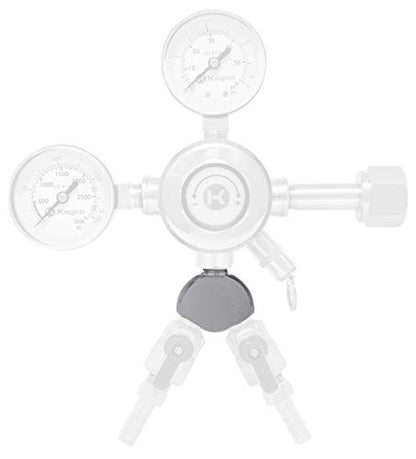 Kegco LH BF13R06 Co2 Regulator Y Splitter, Chrome