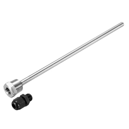 uxcell 8mm Dia G1/2 Thermowell Weldless Stainless Steel 304 with Cable Gland 250mm Length for Beer Fermenter, Black - color: Black, size: G1/2 x 250mm