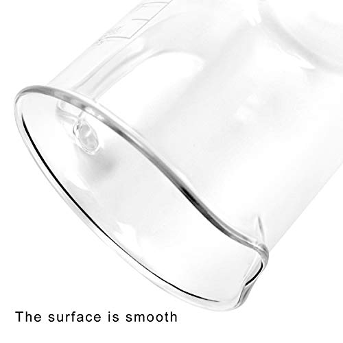 QWORK 500ml Beaker Mug with Handle, Borosilicate Glass Measuring Cup - size: 500 ml
