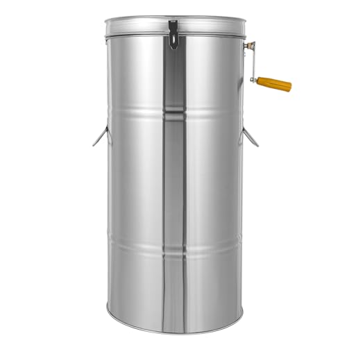 Manual Honey Extractor, 2 Frames Stainless Steel Honey Harvesting Equipment, Efficient Honeycomb Spinner Drum Separator, Apiary Extraction Tool for Store, Home, Honey Manufacturing Industry