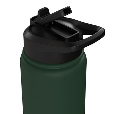 Proud Parent Sourdough Starter Active Yeast Stainless Steel Insulated Water Bottle - color: Dark Green