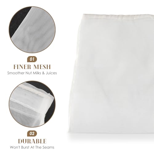 100 Mesh Fine Strainer Bags, 45x62cm Reusable Food Grade Wine Filter Bag Nut Milk Bags Coffee Cheese Cloths Strainer for Straining Food Nut Milk Brewing Needs