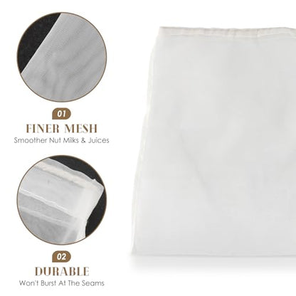 100 Mesh Fine Strainer Bags, 45x62cm Reusable Food Grade Wine Filter Bag Nut Milk Bags Coffee Cheese Cloths Strainer for Straining Food Nut Milk Brewing Needs