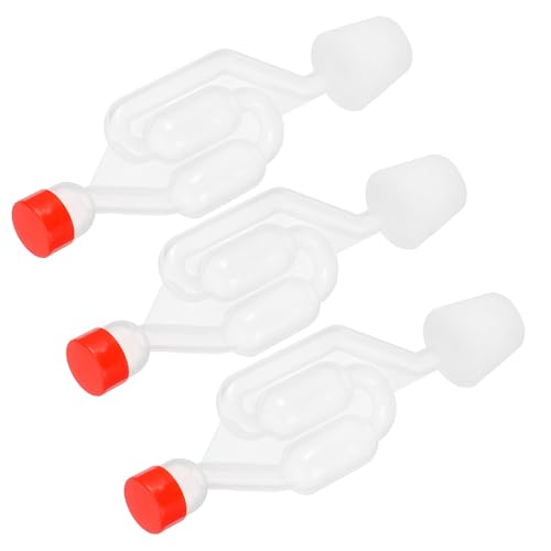 S-shape Fermentation Airlock Set with 6# Drilled Silicone Stoppers, One-way Valves for Home Brewing Wine, Beer, and Pickles – 3pcs Pack