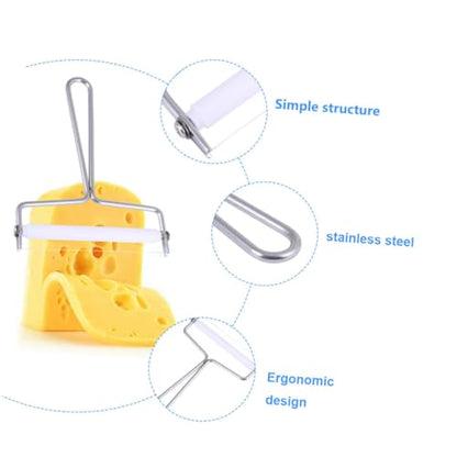 OUNONA 2Pcs Stainless Steel Efficient Cream Cutter Butter Scraper Multi Purpose Cheese Slicer Kitchen Tools for Baking Wall Mounted Design Silver