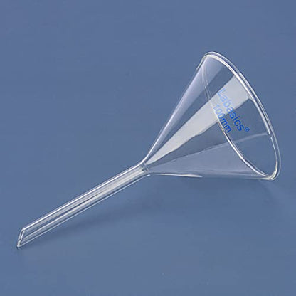 Labasics 2-Pack Glass Heavy Wall Funnel Borosilicate Glass Funnel, Short Stem 100 mm Diameter, 100 mm Stem Length - size: 100 mm Diameter and 100 mm Stem