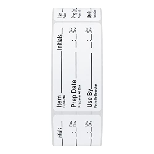 500pcs 1x2 Inch Removable Shelf Life Labels for Food Rotation Use by Food Preparation Stickers Expiration Prep Date Total 500 Labels Per Roll (Black) - color: Black