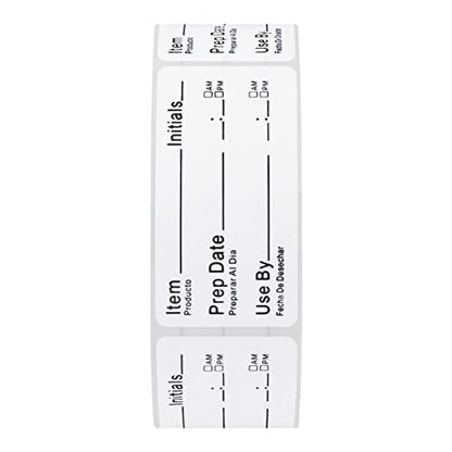 500pcs 1x2 Inch Removable Shelf Life Labels for Food Rotation Use by Food Preparation Stickers Expiration Prep Date Total 500 Labels Per Roll (Black) - color: Black
