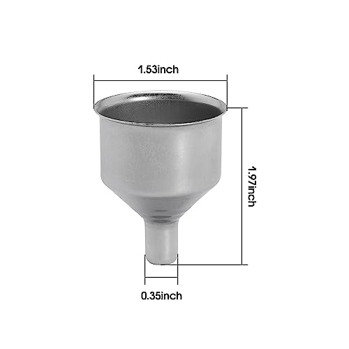Stainless Steel Funnel for Flask Small Funnels for Drinking Liquor Flask,Oil Bottle,Perfume Bottle,Amber Bottle, Spices Liquids Universal Mini Funnel with 3/8" Spout (2)
