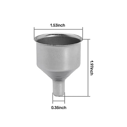 Stainless Steel Funnel for Flask Small Funnels for Drinking Liquor Flask,Oil Bottle,Perfume Bottle,Amber Bottle, Spices Liquids Universal Mini Funnel with 3/8" Spout (2)