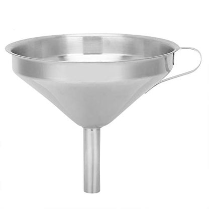 Stainless Steel Funnel with Built-in Strainer – Large Wide-Mouth Heavy-Duty Kitchen Funnel for Canning, Wine Making, Oil Transfer, and Liquid Pouring