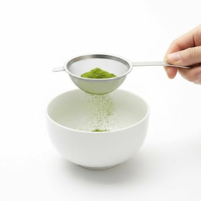 Japanese Double Fine Mesh Tea Sifter – Stainless Steel Tea Strainer with Hammered Texture Handle Kitchen Sieve, 6” (Length) × 3” (Width) × 1.3” (Height)