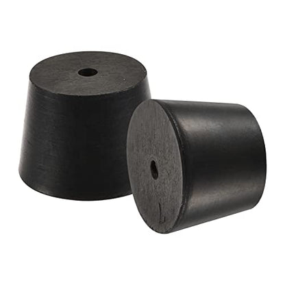 MECCANIXITY Rubber Tapered Plug 30mm to 37mm with Hole Test Tubes Bungs Stopper Black for Lab Home 5 Pieces - size: 30mm - 37mm