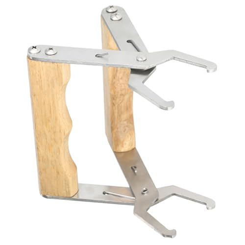 Stainless Steel Beekeeper Frame Holder with Ergonomic Wooden Handle Suitable for Beekeeping and Comfort
