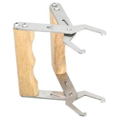 Stainless Steel Beekeeper Frame Holder with Ergonomic Wooden Handle Suitable for Beekeeping and Comfort