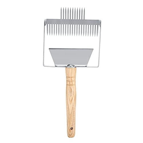 Beekeeping Uncapping Fork Tool – Stainless Steel Beehive Knife Scraper with Wooden Handle for Honey Harvesting Comb Uncapping