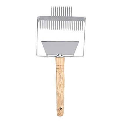 Beekeeping Uncapping Fork Tool – Stainless Steel Beehive Knife Scraper with Wooden Handle for Honey Harvesting Comb Uncapping
