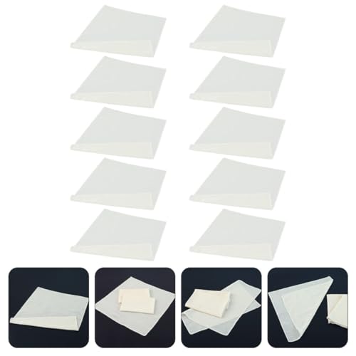 VOSAREA 10pcs White Cotton Cheesecloth for Straining and Cooking, Reusable Multipurpose Cheese Cloths 20x20 Inches, Professional Household Straining Cloths for Butter, Fruit, and Nut Milk