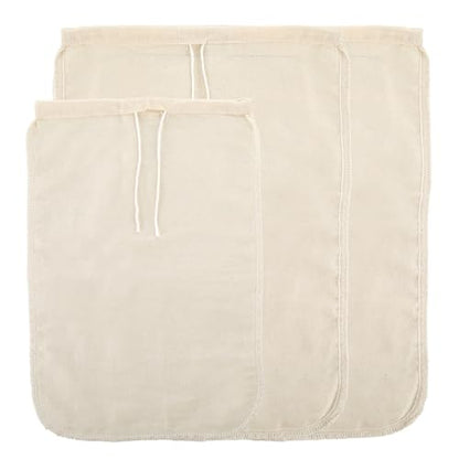 WLLHYF 3 Pack Cotton Nut Milk Bags Fine Mesh Reusable Cheese Cloth Food Yogurt Strainer Cheesecloth Bag Cold Brew Bags for Cheese Making Coffee Straining Juice Juicing