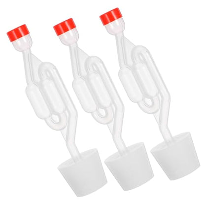 3pcs S-shaped Airlocks for Wine and Beer Fermentation with 9# Hole Exhaust Valves, Home Brewing Bubble Airlocks for Wine, Beer, and Pickle Making