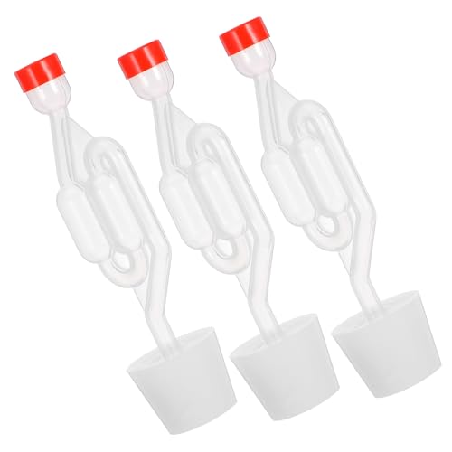 Tofficu S-shaped Fermentation Airlock 3pcs Airlocks with One-way Valve for Beer Wine Home Brewing and Pickling