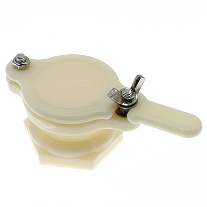 Heavy Duty Honey Gate Valve Nylon Honey Extractor Tap Bucket Beekeeping Supplies with Gasket and Wing Nut(White)