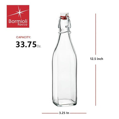 Bormioli Rocco Square Swing Bottle 33.75 Ounce - size: 33.8 Ounces
