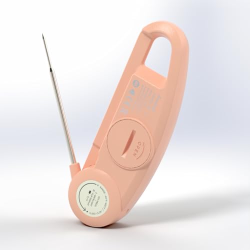 Lavatools PT12B Javelin 2 Ultra Fast Digital Instant Read Meat Thermometer for Grill and Cooking, 3" Probe, Compact Foldable Design, 1.5" Backlight Display, Water Resistant-Rhubarb - color: Rhubarb