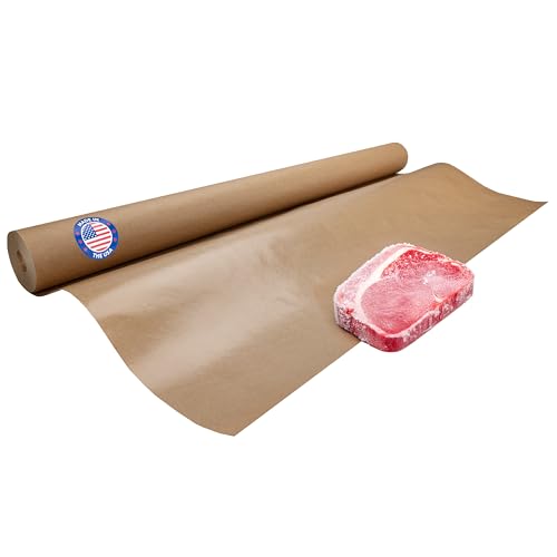Brown Freezer Paper Roll 36" x 1800" (150 feet) - USA-made Freezer Paper for Meat & Fish - Plastic-Coated Brown Freezer Wrap for Food Freezing by IDL Packaging - color: Brown, size: 36" X 150 Feet, 1 Roll