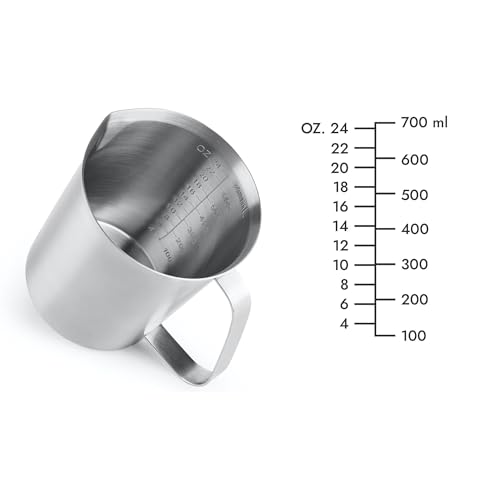 CURTA 18/8 Stainless Steel Measuring Cup with Handle and Pour Lip 24 OZ (3 Cup, 700 ML) - color: Flat Handle, size: 24 OZ (3 Cup, 700 ML)