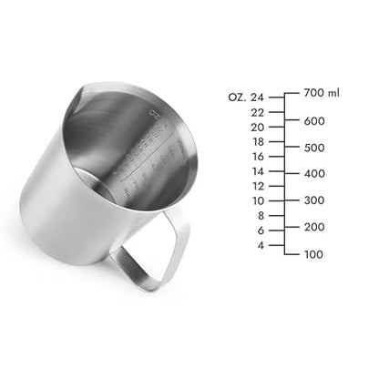 CURTA 18/8 Stainless Steel Measuring Cup with Handle and Pour Lip 24 OZ (3 Cup, 700 ML) - color: Flat Handle, size: 24 OZ (3 Cup, 700 ML)