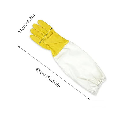 Protective Beekeeping Gloves Long Sleeve Breathable Sheepskin Beekeeping Tool 1 Pair