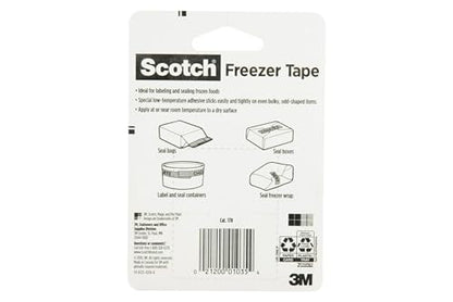 Scotch Freezer Tape, 0.75 in x 1000 in, Writable Surface, Easy Tear, Temperature Resistant, Ideal for Labeling Freezer Bags and Containers
