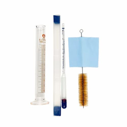 Alcohol Hydrometer kit: Alcoholmeters 0-100% ABV, Proof Tralle 0-200 Double Scales For Spirit Moonshine Whiskey Brandy Distilling Liquor Test 100ml Glass Cylinder Test Jar Accessories Included
