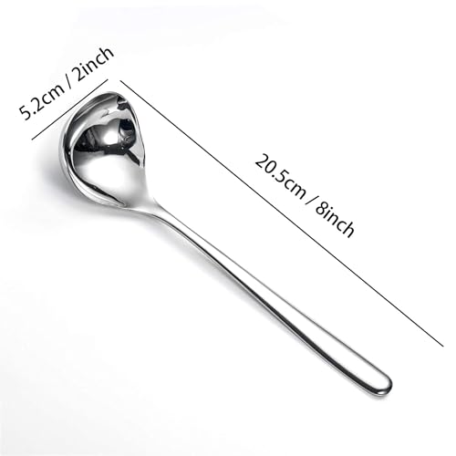 IMEEA 8-Inch Gravy Ladle SUS304 Stainless Steel Serving Ladle, Set of 4 - size: 4-Piece（Silver）