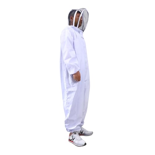 Yardwe Professional Full Body Beekeeping Suit Removable Veil Hood XXL for Beekeepers Elastic Cuffs and Ankles for Comfort and Security for Beekeeping Activities