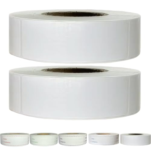 1000pcs Freezer Labels,1x3 inch for Food containers,Food Labels Quick and Easy to Remove- Easy to Write on(White) - color: White-2 Rolls 1000pcs, size: 2 Rolls 1000pcs
